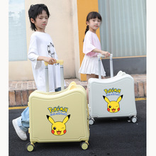 新款儿童可坐行李箱男孩卡通图案旅行箱20寸女孩轻便骑行拉杆箱
