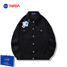 NASA联名重磅纯棉牛仔衬衣式外套男2022秋季款潮流宽松长袖夹克