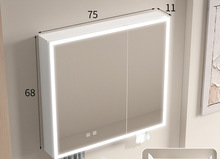 卫生间智能灯光太空铝镜柜单独浴室挂墙式置物架收纳盒除雾镜子箱