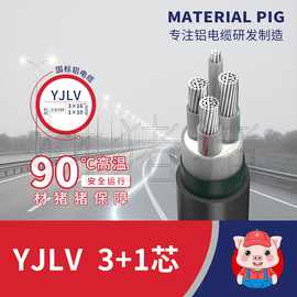厂家国标铝芯电缆YJLV3+1芯电力电缆线高压铠装低烟无卤线缆