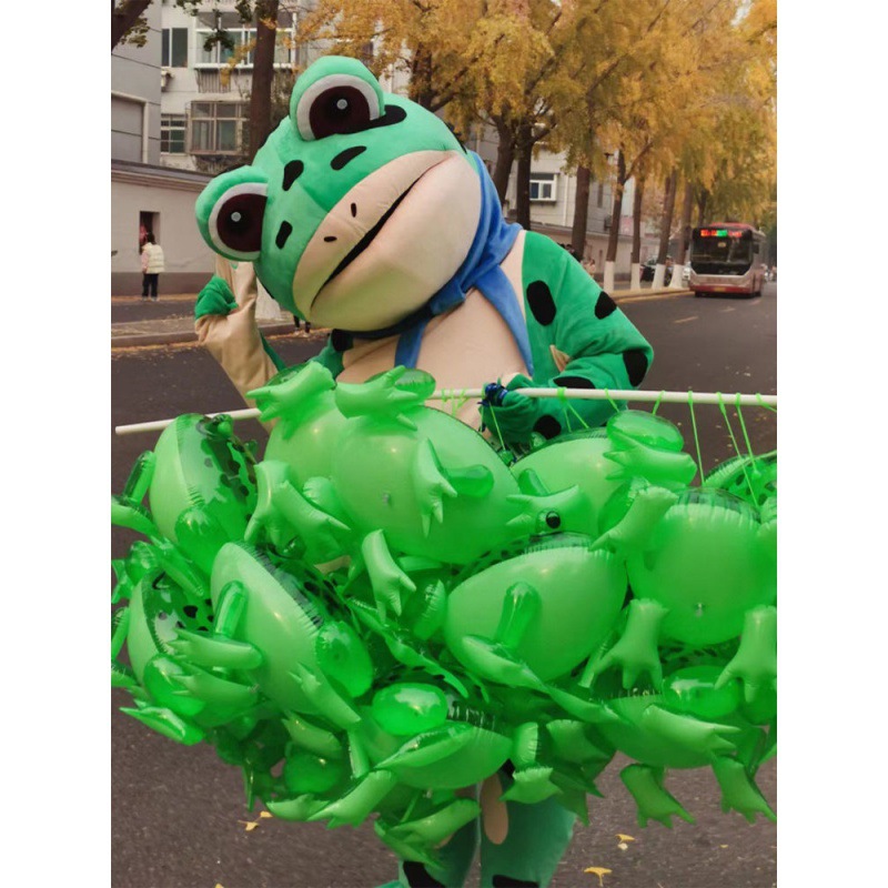 Tiktok Same Style Large Luminous Inflatable Frog Stall with Light Pop Leap Frog Night Market Children's Toys Wholesale