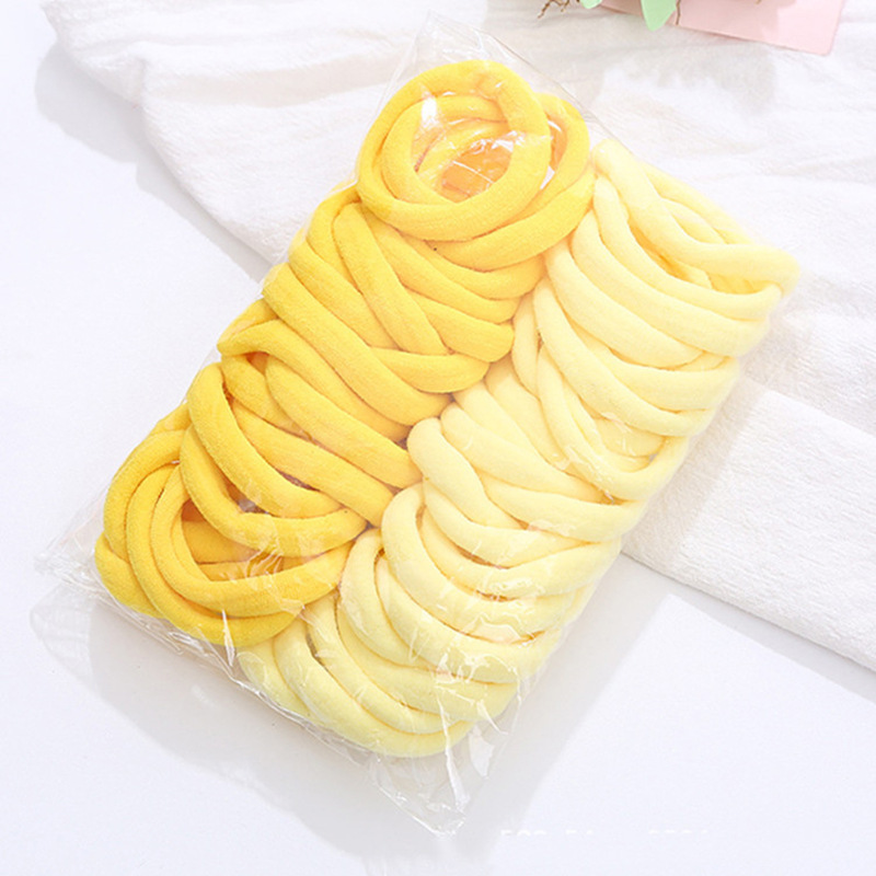 South Korea Gradient Color Fabric Seamless Hairband Cute High Elastic Candy Color Towel Ring Head Rope Hair Ring Wholesale