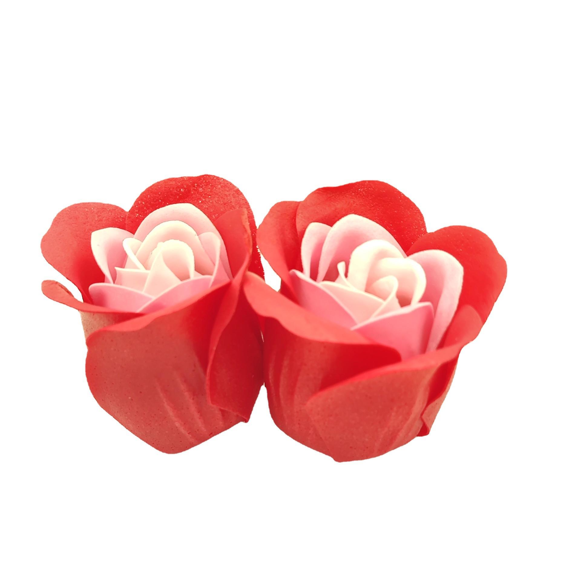 速溶清洁香皂花定制 多色三层无花头肥皂花 玫瑰茉莉皂花