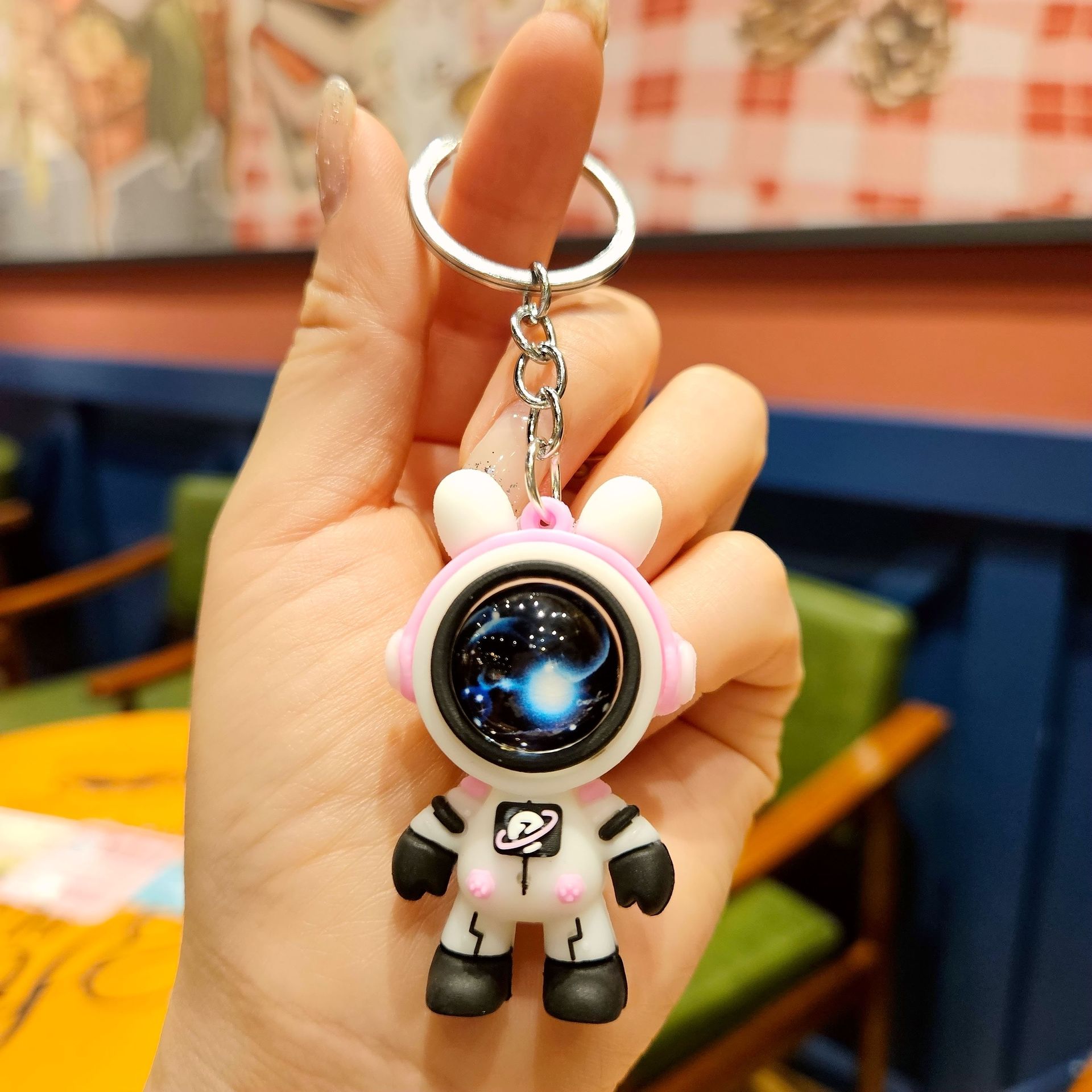 Flying Starry Sky Rabbit Astronaut Keychain Creative Car Key Chain Pendant Couple Gift Toy Bag Bag Charm