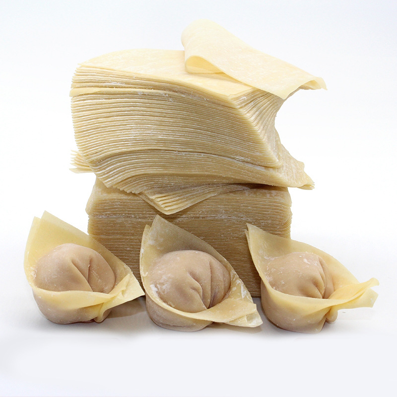 大小馄饨皮 云吞皮混沌皮 港式碱水耐煮面皮 8cm和10cm宽(500g)