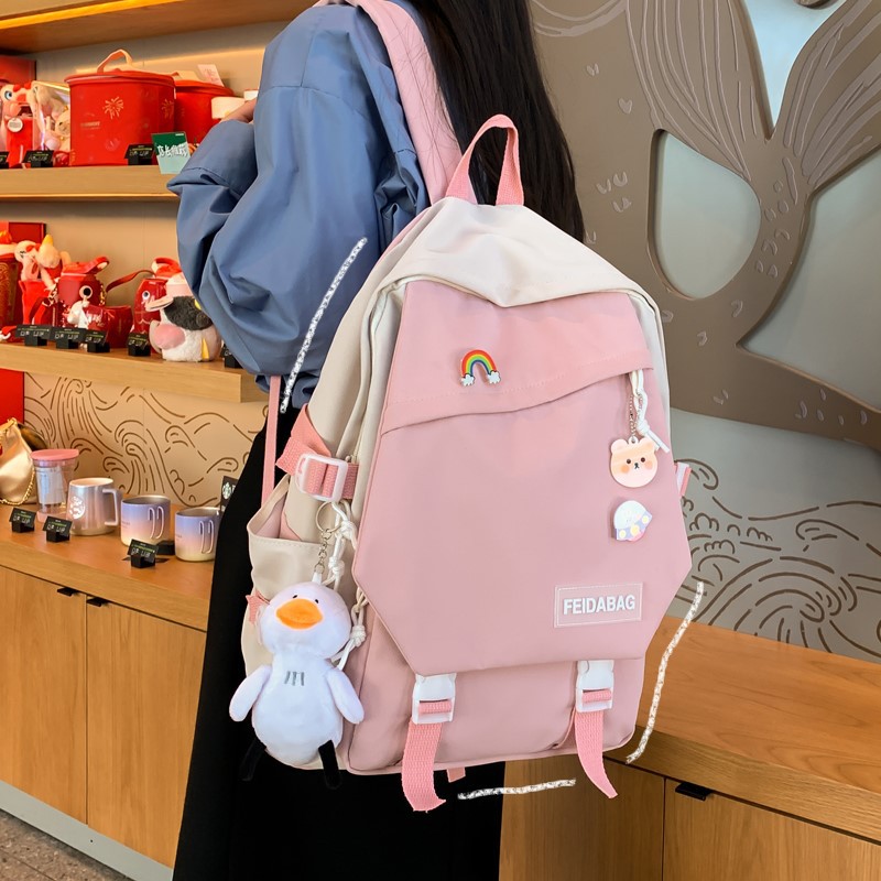 Partysu Schoolbag Female Ins Korean High School Primary School Student Junior High School Student Three to Grade Five, Grade Six Large Capacity Backpack