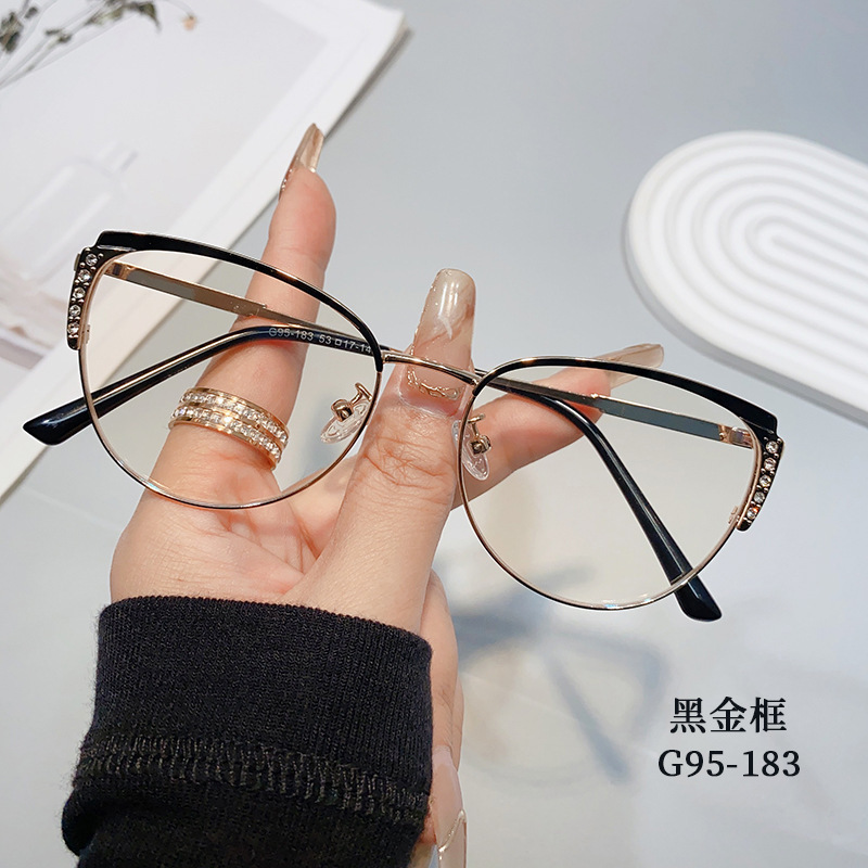 New Glasses Female Amazon European and American Fashion Casual Trend Metal Optical Photo Frame 183