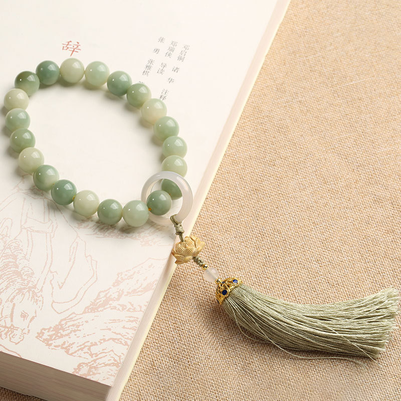 Natural Bodhi Bead Handheld Bracelet Floating Flowers Gradient High Throw Bodhi Seed Crafts Ornament Buddha Beads Rosary Men and Women Bracelet