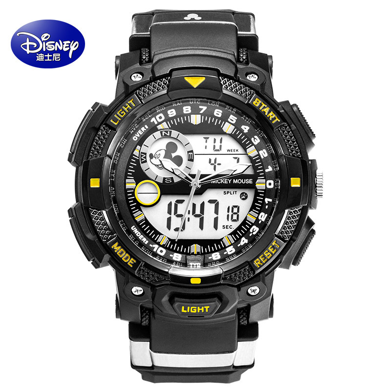 迪士尼米奇儿童电子手表男孩运动防水多功能初中高中青少年手表男