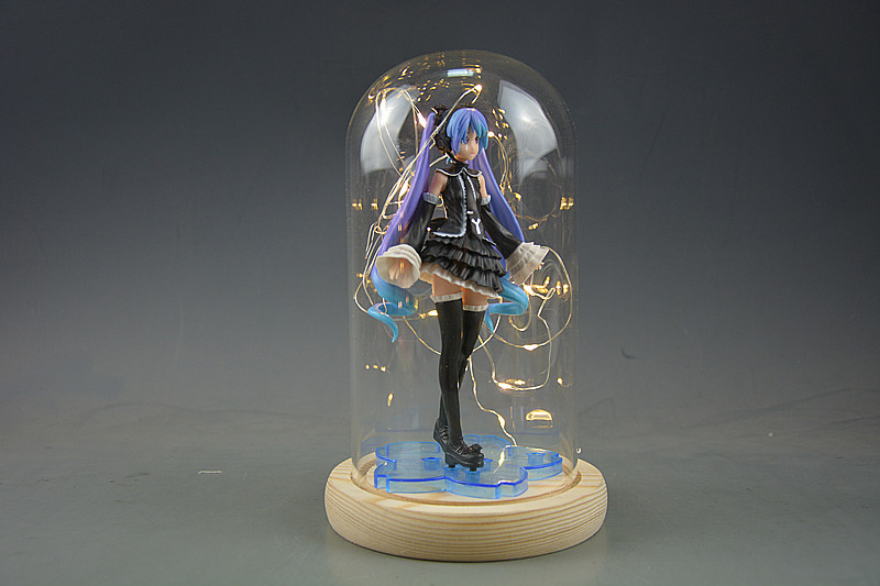 初音手办模型二次元美少女卡通公仔未来玻璃罩收藏礼品创意摆件