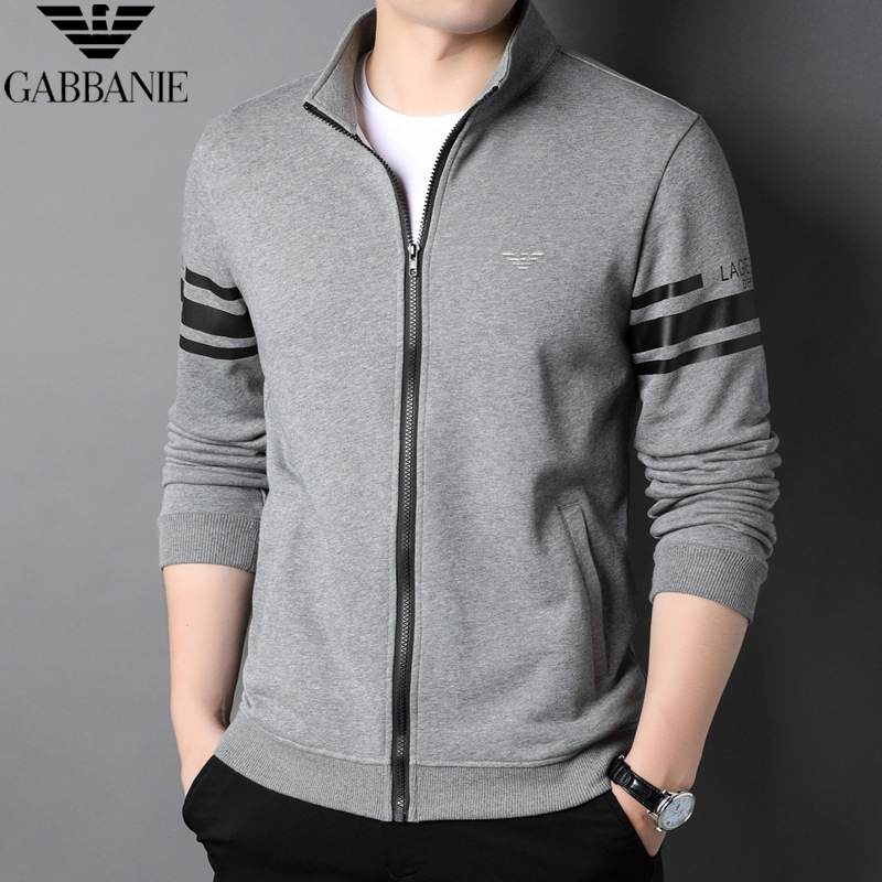 奇阿玛尼亚外套男士拉链开衫立领卫衣运动休闲百搭纯色夹克潮流