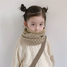 2023新款秋冬韩版格子针织儿童围脖保暖宝宝毛线脖套男童女童围巾