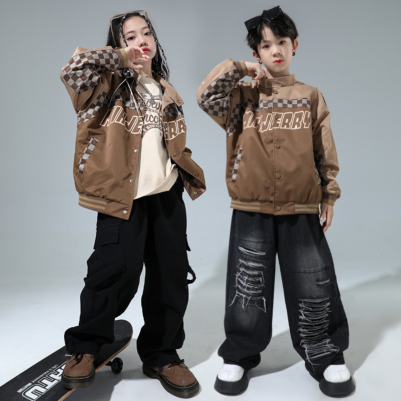 街舞儿童潮服男童嘻哈套装潮酷hiphop童装爵士舞表演服装女童秋季