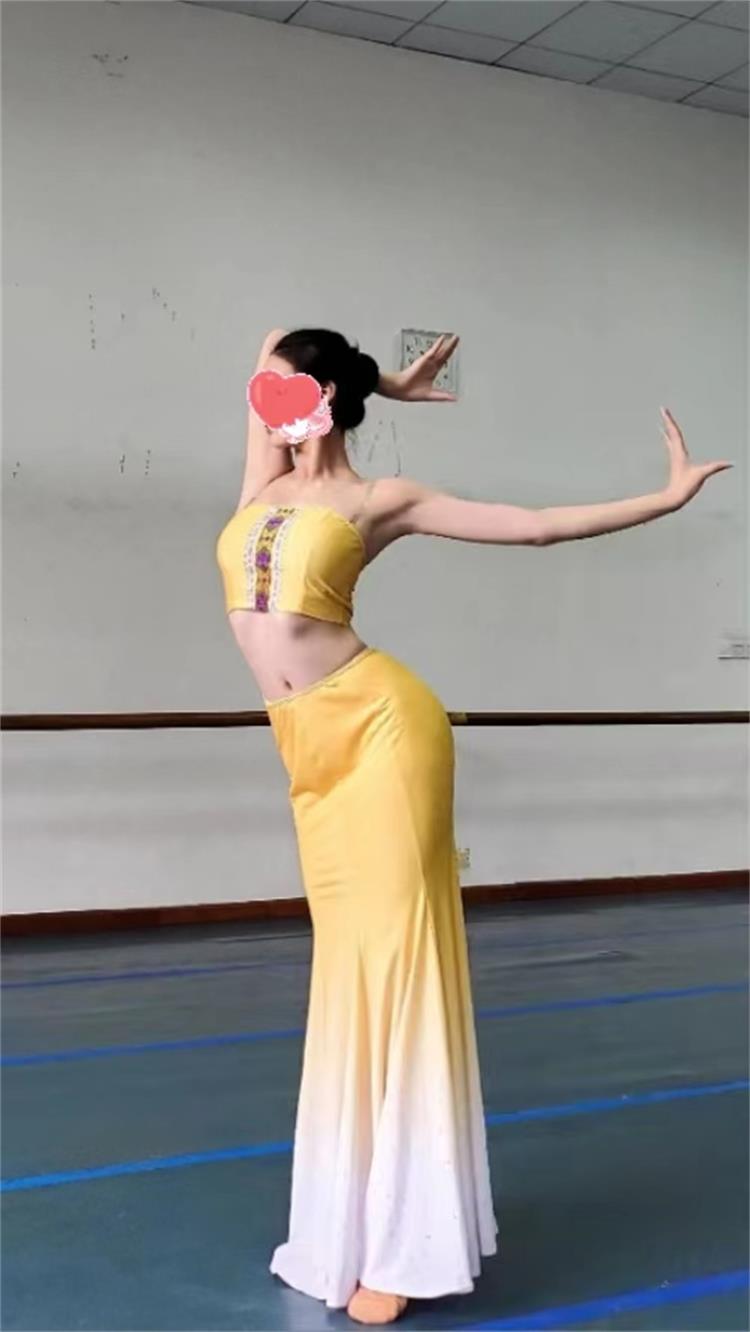 傣族舞蹈演出服练功裙表演服女孔雀舞鱼尾半身裙傣族舞裙艺考服装