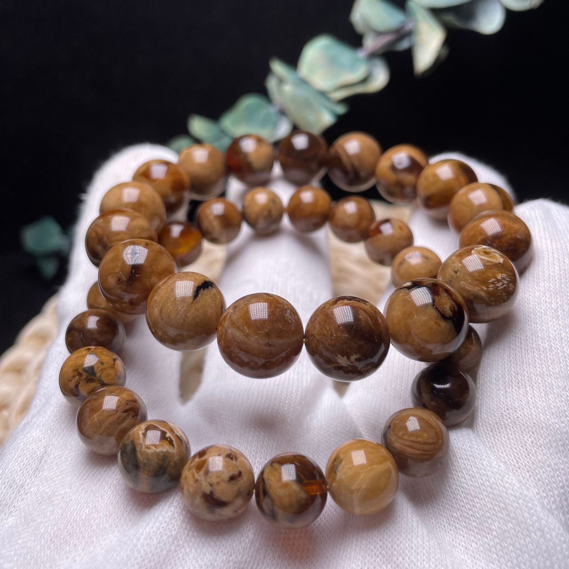 溶洞根珀天然变色龙琥珀手链饰品女直播网红手串男礼物轻奢时尚