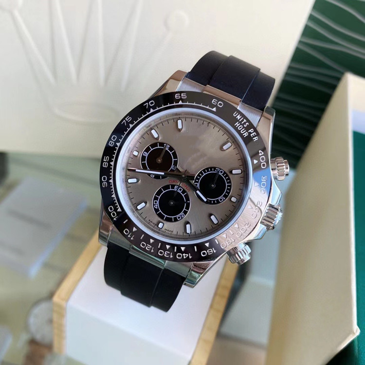 跨境电商专供游艇迪通拿男款机械钢带胶带手表熊猫迪批发代发