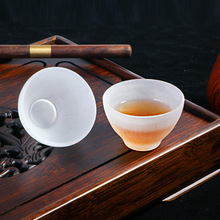 日式磨砂玻璃茶杯 家用品茗杯功夫小茶杯主人杯单杯玻璃茶具批发