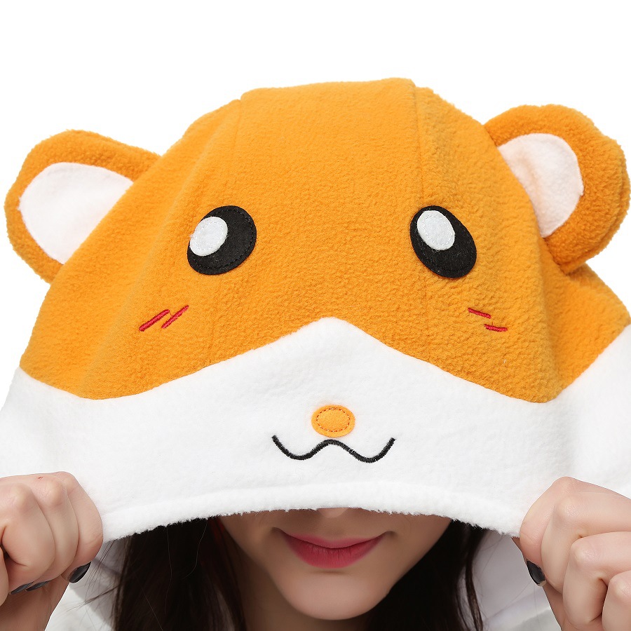 kigurumi卡通连体睡衣冬动物仓鼠哈姆太郎hamtaro家居服一件代发