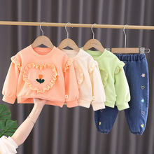4301春季新款韩版套装女童装2023宝宝长袖洋气时尚两件套童装代发