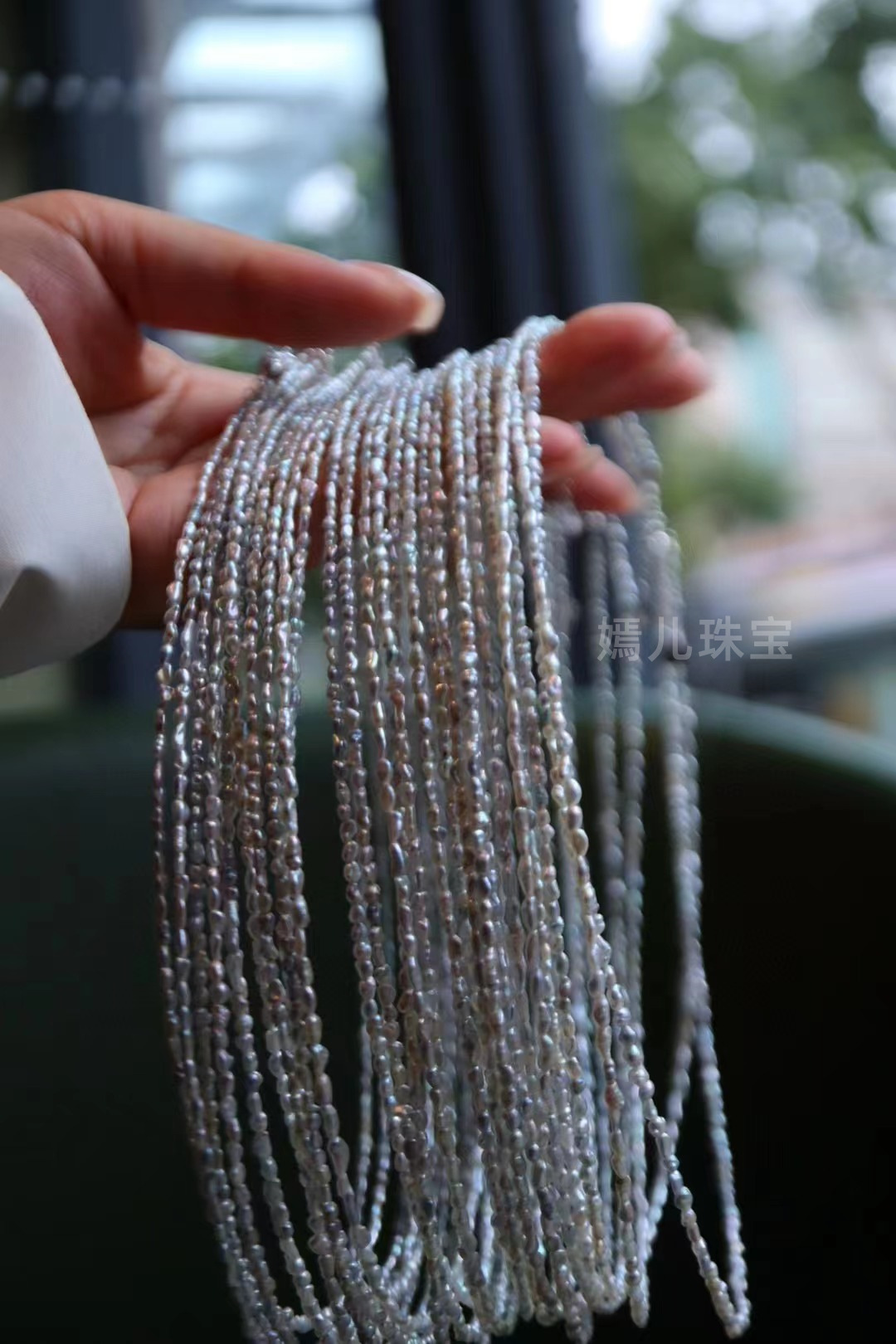 天然日本海水keshi珍珠mini锁骨链野生ks扣头尾链18k金时尚高级感