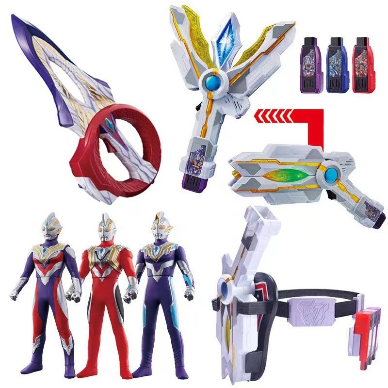 Litga Ultraman Spark Prism Spark Lens Shapeshifting Robot Ring Arm Key Storage Belt Doll Card