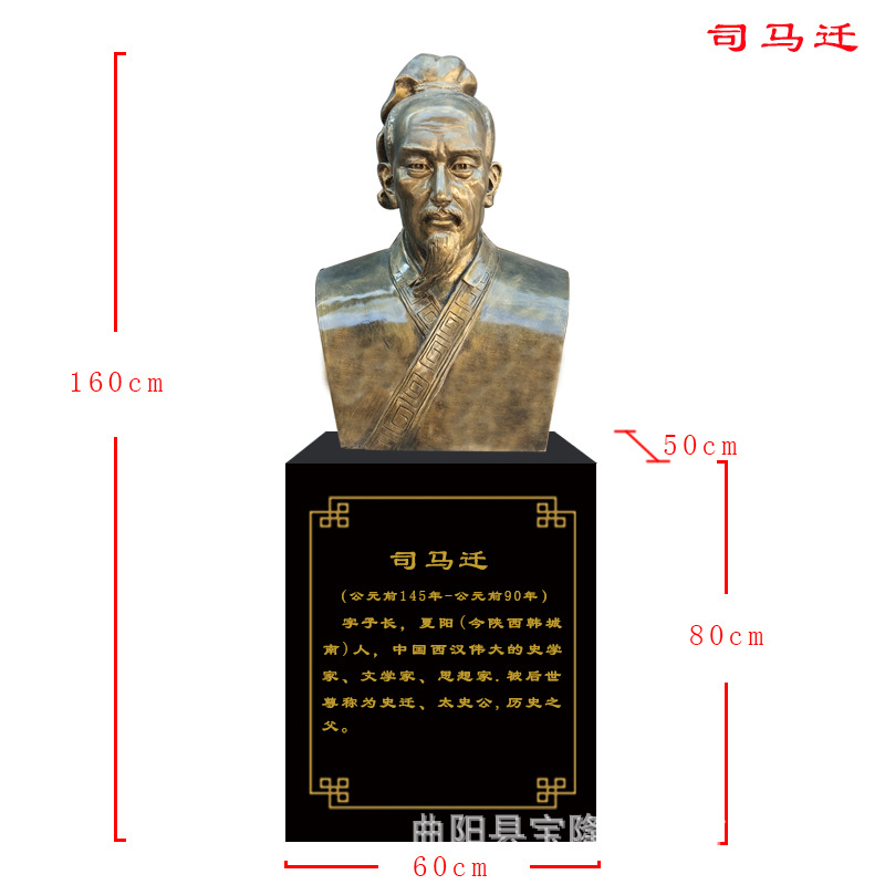 现货仿铜人物活字印刷术毕昇半身像雕像蔡伦张衡玻璃钢名人雕塑