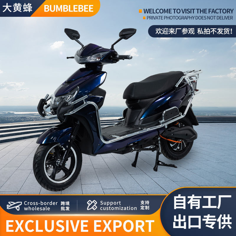 新款电动车批发大黄蜂电动车电动自行车电摩大功率双人电动车外贸
