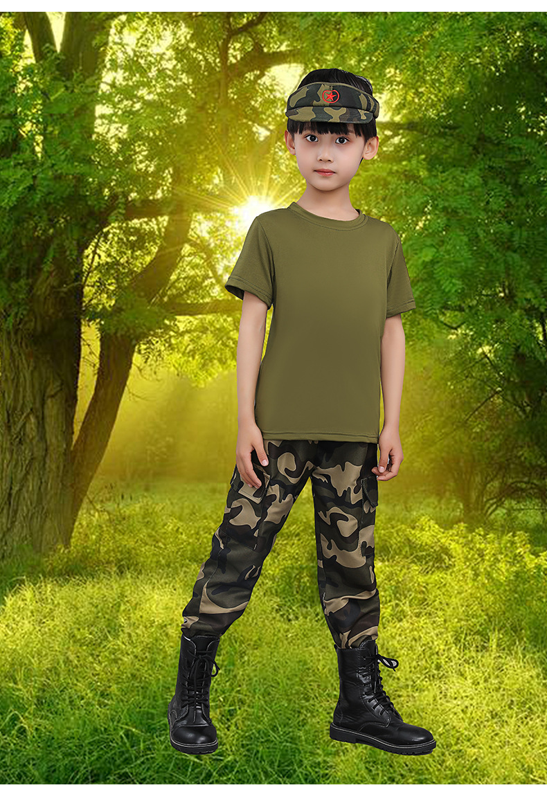 儿童迷彩服套装特种兵演出服幼儿园男女童小学生军训服夏令营短袖