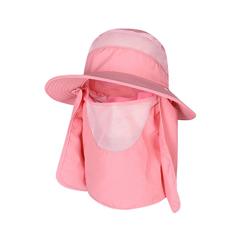 Women's Summer New Sunscreen Mask Sun Hat Men's Tea Picking Hat Big Brim Sun Hat Breathable Bucket Hat Tide