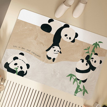 可爱熊猫浴室地垫卫生间硅藻泥吸水防滑垫防滑脚垫卫浴进门地垫子