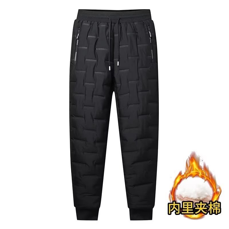 棉裤秋冬款加厚男士松紧腰厚款休闲裤大码御寒保暖口袋拉链裤子