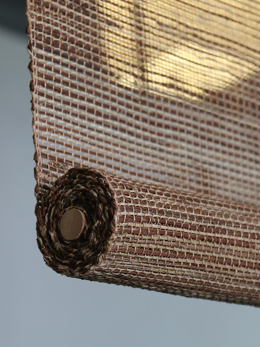 阳台卷帘窗帘免打孔飘窗遮光防晒苎麻遮阳帘茶室日式竹帘隔断帘