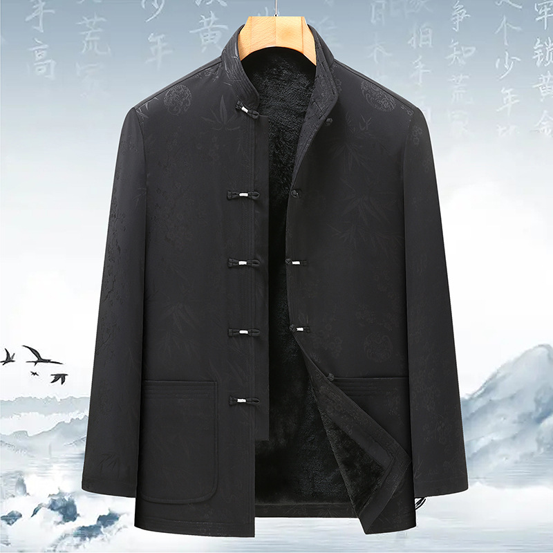 中老年人唐装男棉袄中式中山装爸爸爷爷老人衣服装中国风冬装棉衣