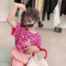 女童韩版卡通短袖套装2022夏装新款休闲宽松两件套儿童夏季运动薄