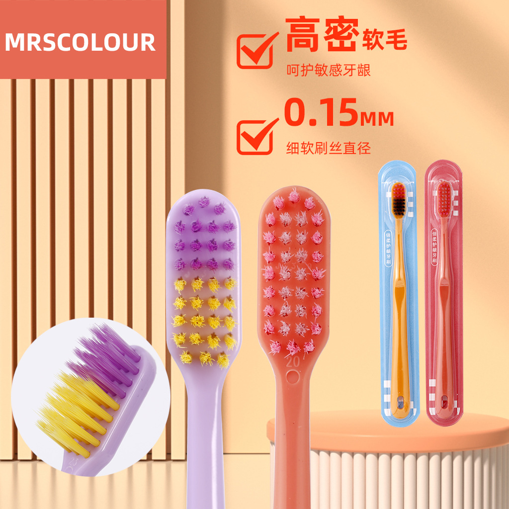 Adult 15 Pcs Individually Packaged Fine Soft Hair Toothbrush Adult Home Use Couple Student Scraping Tongue Cleaning