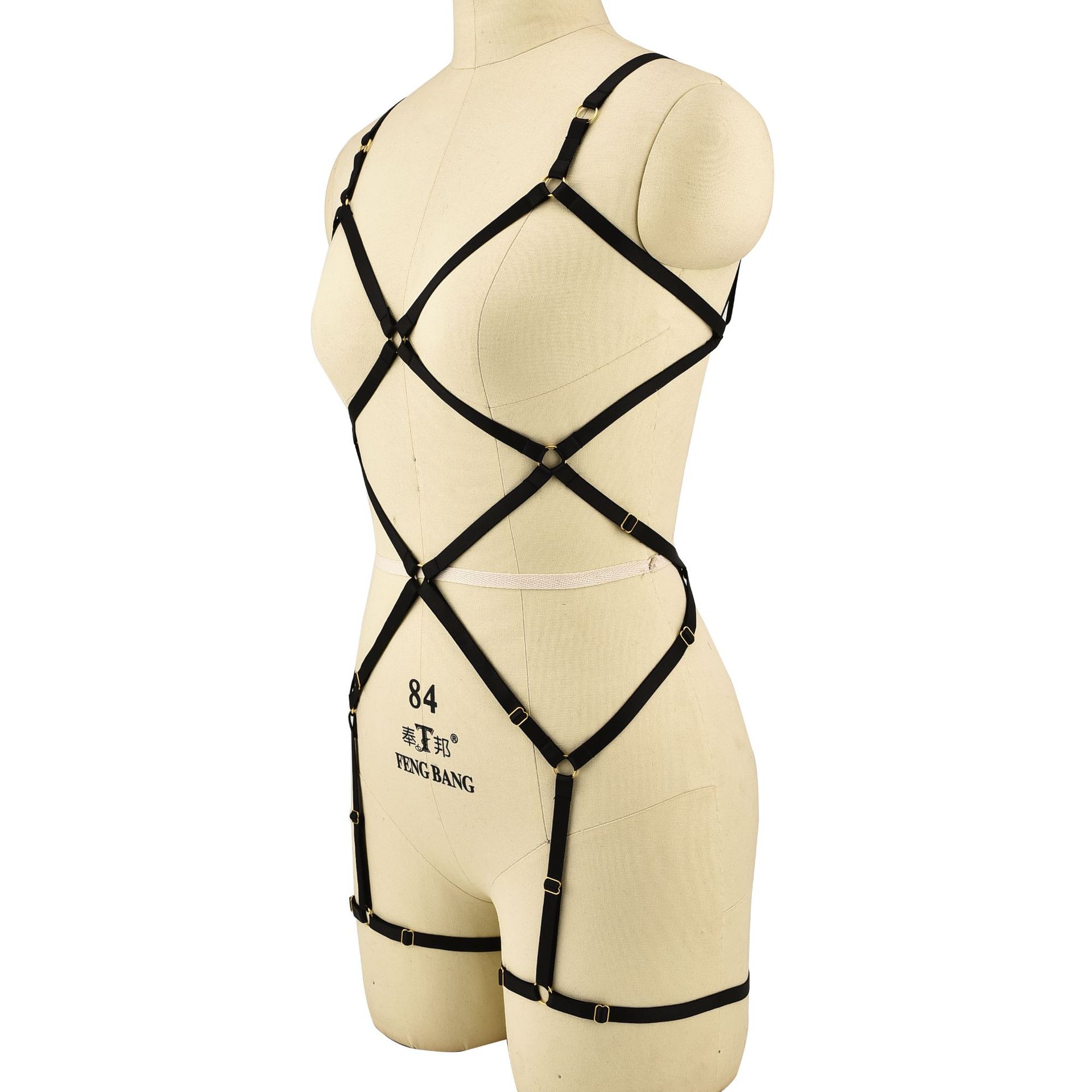 厂家定制 外贸专供性感镂空绑带情趣内衣欧美线束诱惑衣饰dzn0006