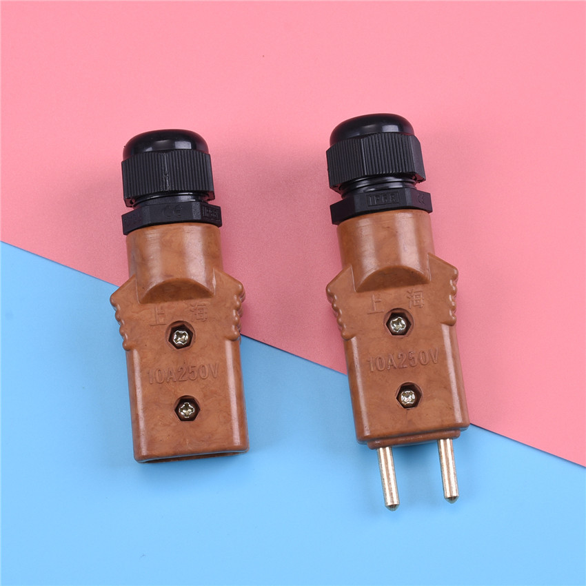 厂家批发舞台灯光音响胶木插头10a公母自锁紧型大孔径对插代发
