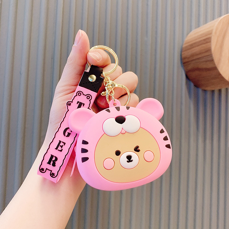 Little Bear Tiger Coin Purse Key Chain Doll Silicone Bag Key Pendants Couple Schoolbag Pendant Key Ring