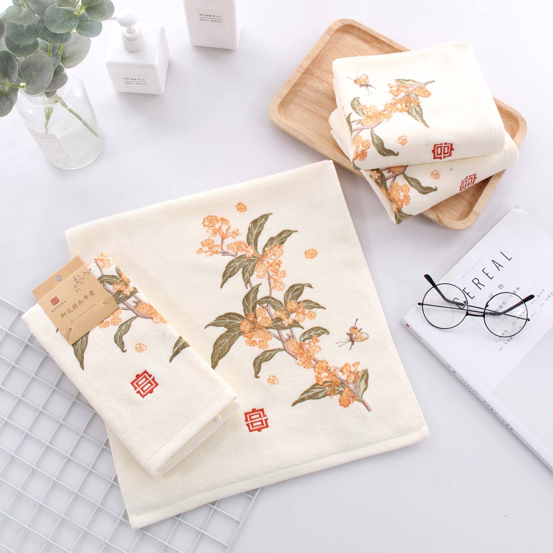 图强国潮风御花园系列毛巾纯棉家用柔软吸水洗脸面巾文创礼品批发