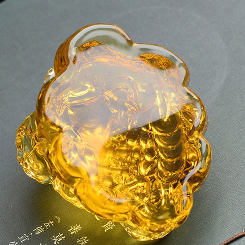 七彩三脚三足蟾蜍旺财聚宝家居酒柜开业装饰礼品水晶金蟾招财摆件