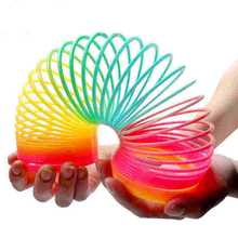 大号彩虹圈魔力塑料叠叠圈弹簧圈玩具 夜光弹力拉环 大人儿童游戏