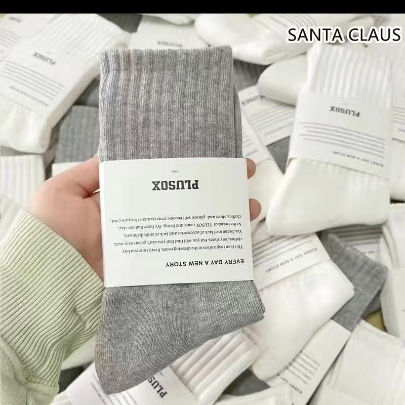Autumn and Winter Thickening Terry Sole Socks Pure Cotton Socks Combed Cotton Thick Line Texture Athletic Socks Simple All-Match Middle Tube