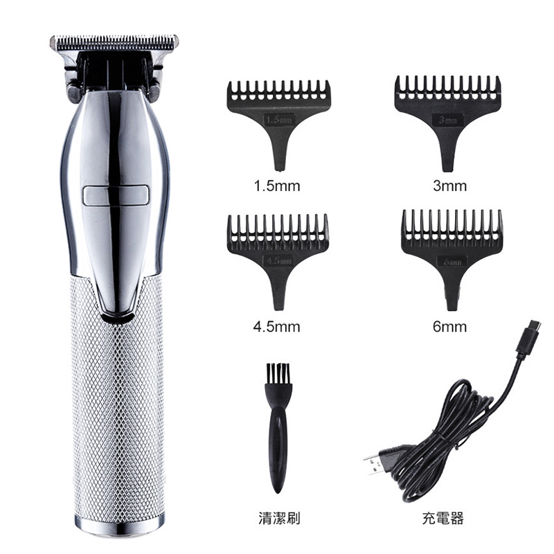 Cross-Border New Arrival Hot Sale Hair Clipper Metal Oil Head Retro USB Charging Electric Clipper Carving Styling Hair Salon Special