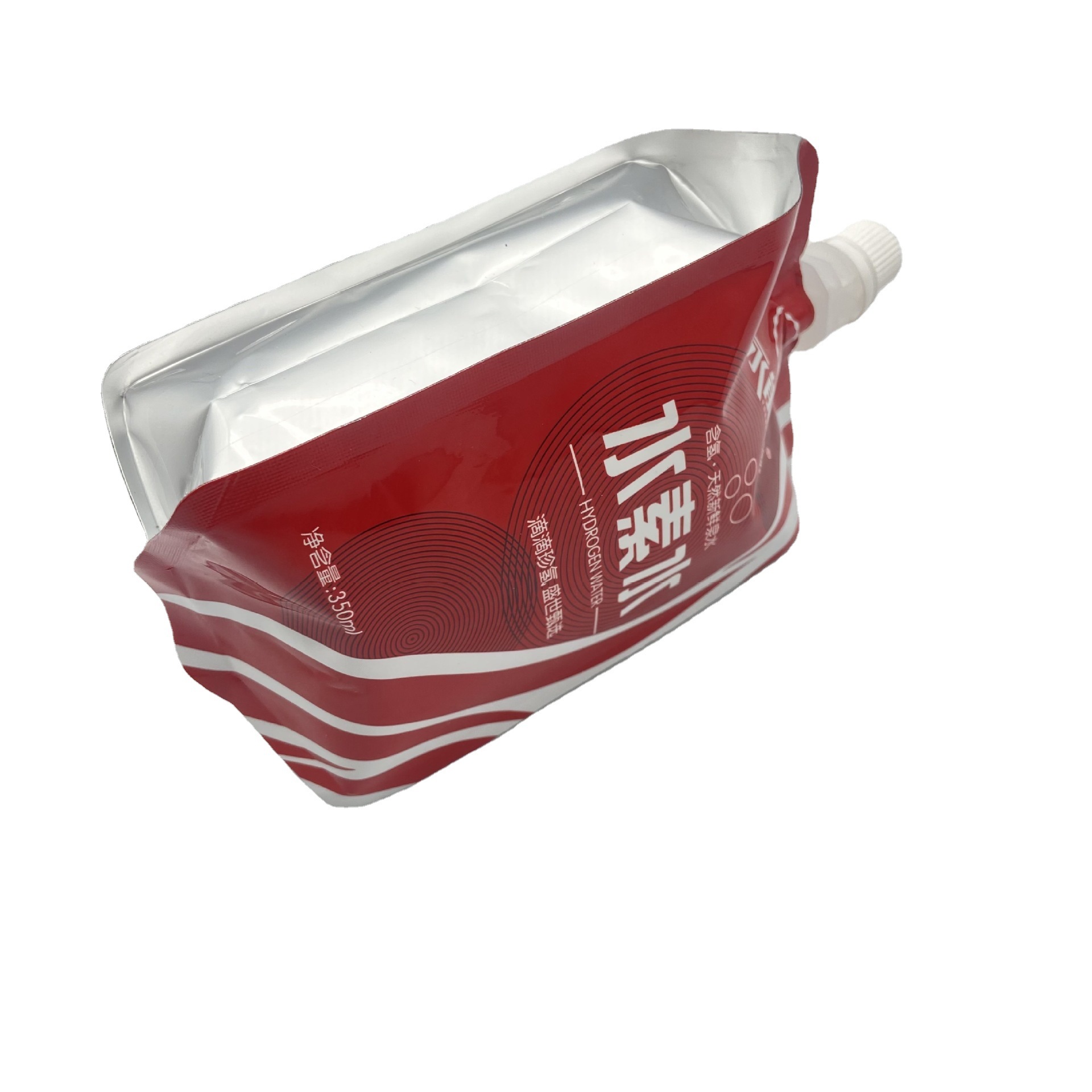 厂家模切350ml富氢水袋山泉水四边封吸嘴袋铝箔隔光锁氢水素袋