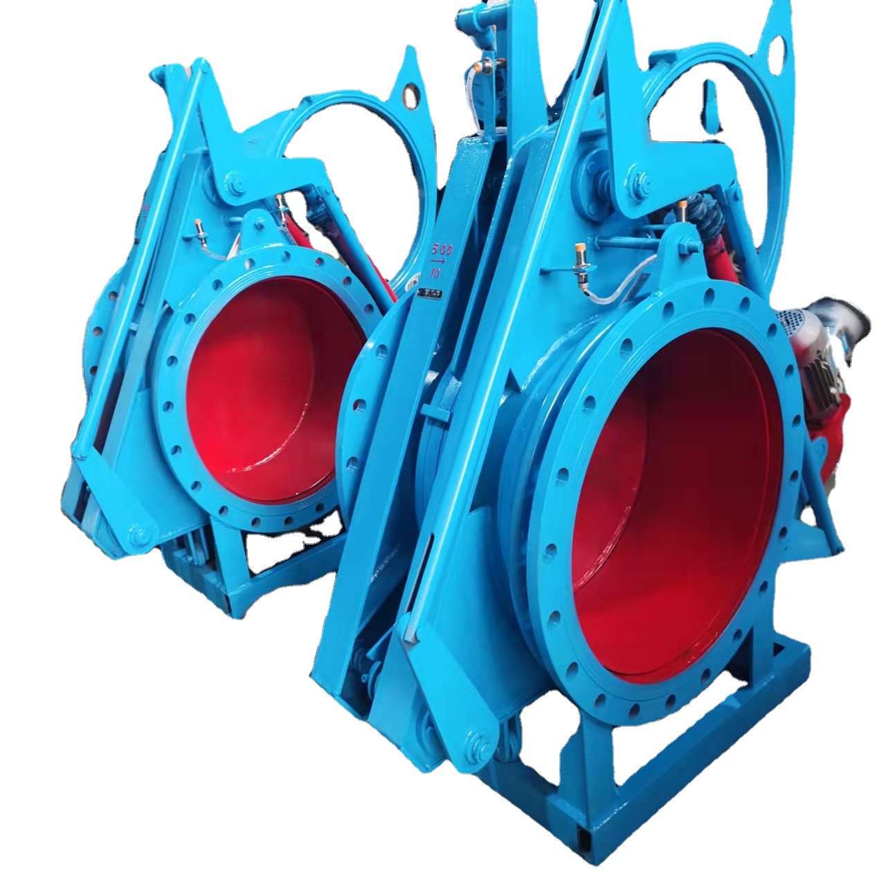 5c电动盲板阀眼镜阀推杆式带控制箱执行器盲板阀