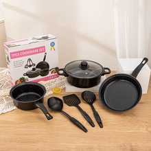 Domestic Foreign trade 7-piece non-stick iron pan 汤锅奶锅