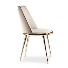 北欧轻奢简约餐椅现代家用餐厅凳子创意艺术皮布靠背金属时尚椅