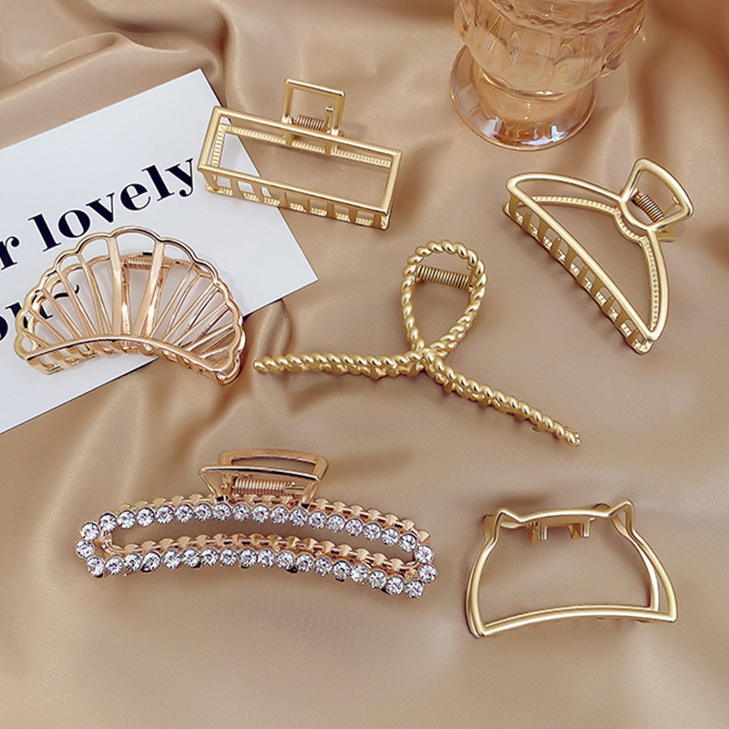 韩国网红金属抓夹大号发夹后脑勺夏季盘发发抓鲨鱼夹头发夹子头饰