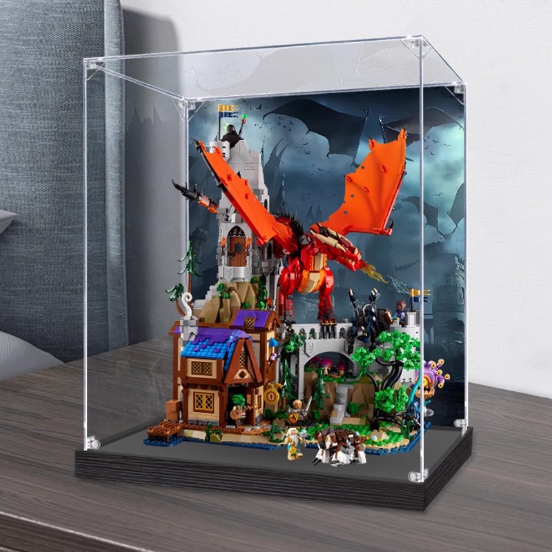 ideas系列龙与地下城红龙的故事亚克力展示盒适用乐高21348收纳盒