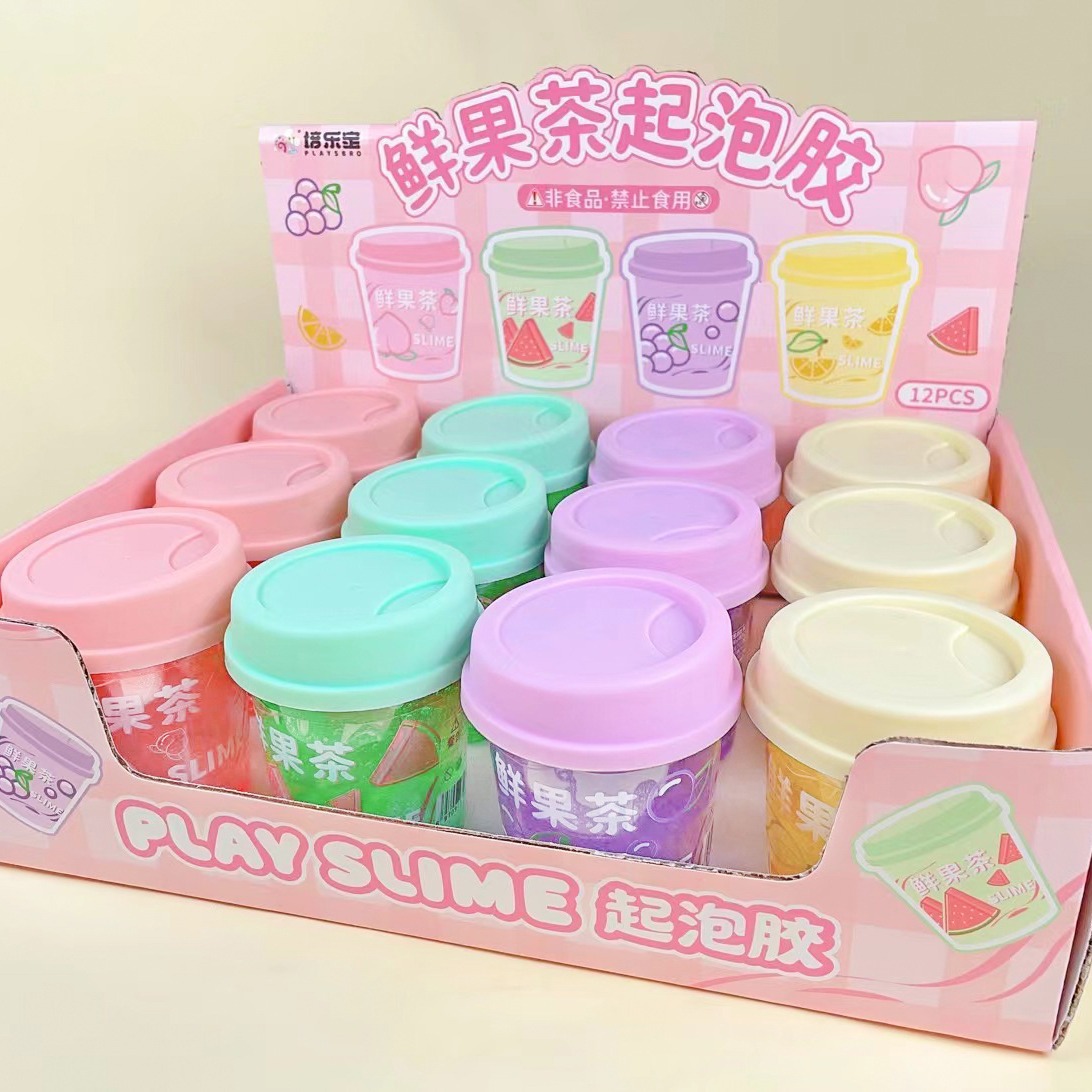 Pei Lepao Factory Direct Fresh Fruit Tea Foaming Glue Crystal Mud Non-Stick Hand Decompression DIY Toy